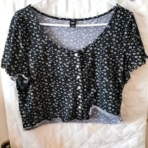 3/$15 Shein Button Up Crop Top 1XL NWOT